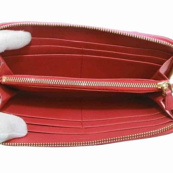 Prada Saffiano pink leather ribbon zip around wallet - Picture 7 of 8